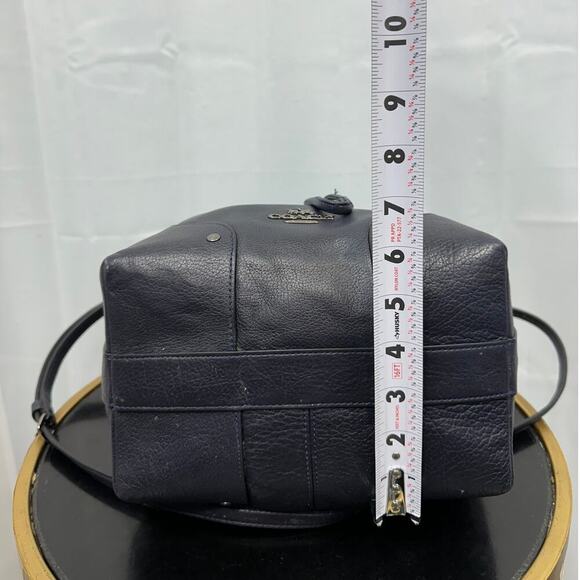 Coach Mickey Navy Blue Bucket Crossbody Leather Pebbled Shoulder Hobo Bag - Picture 13 of 14